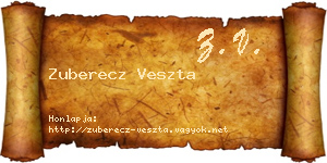Zuberecz Veszta névjegykártya